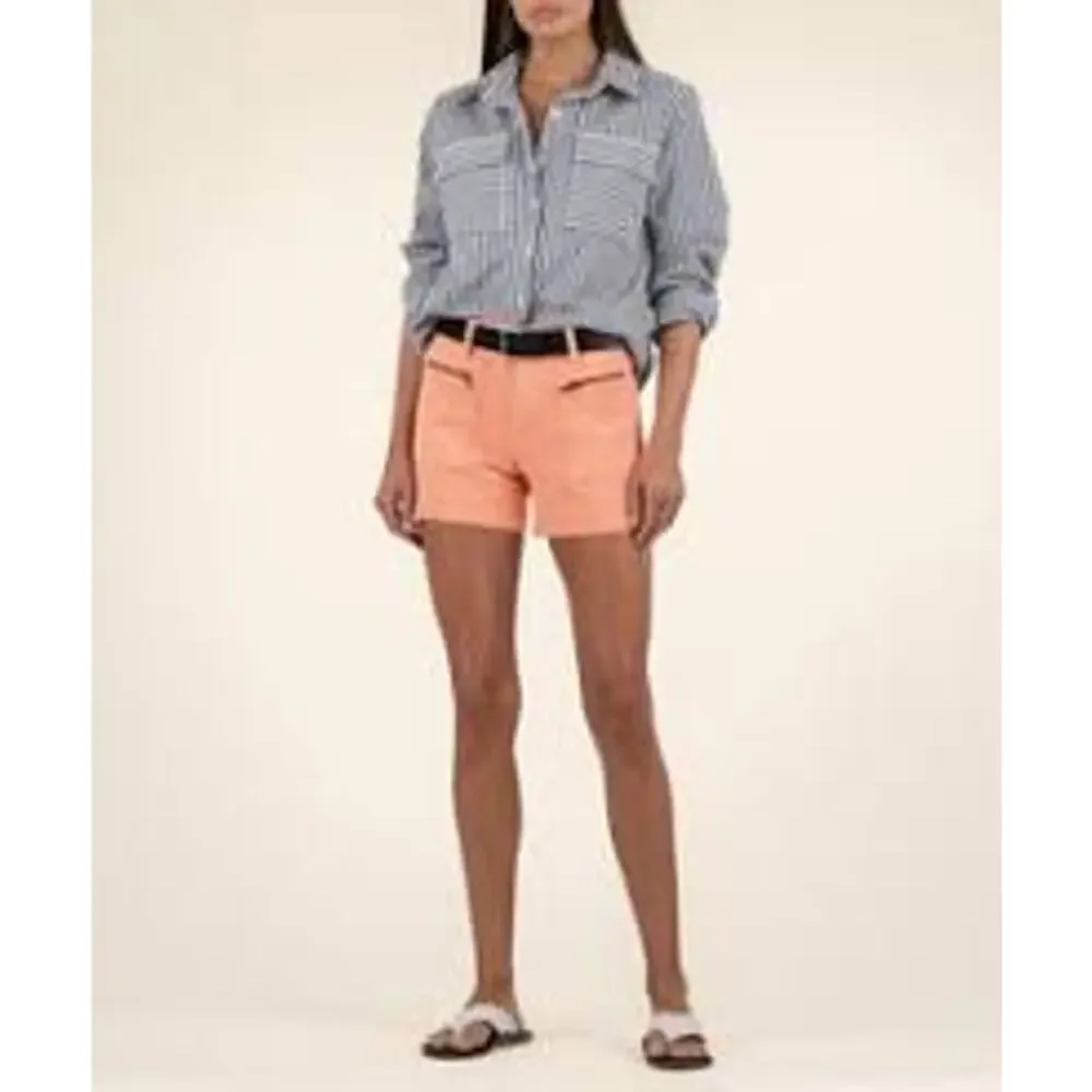 Peach Utility Festival Shorts High Rise Denim Zip Pocket Size 0 Summer Coachella - Picture 10 of 13